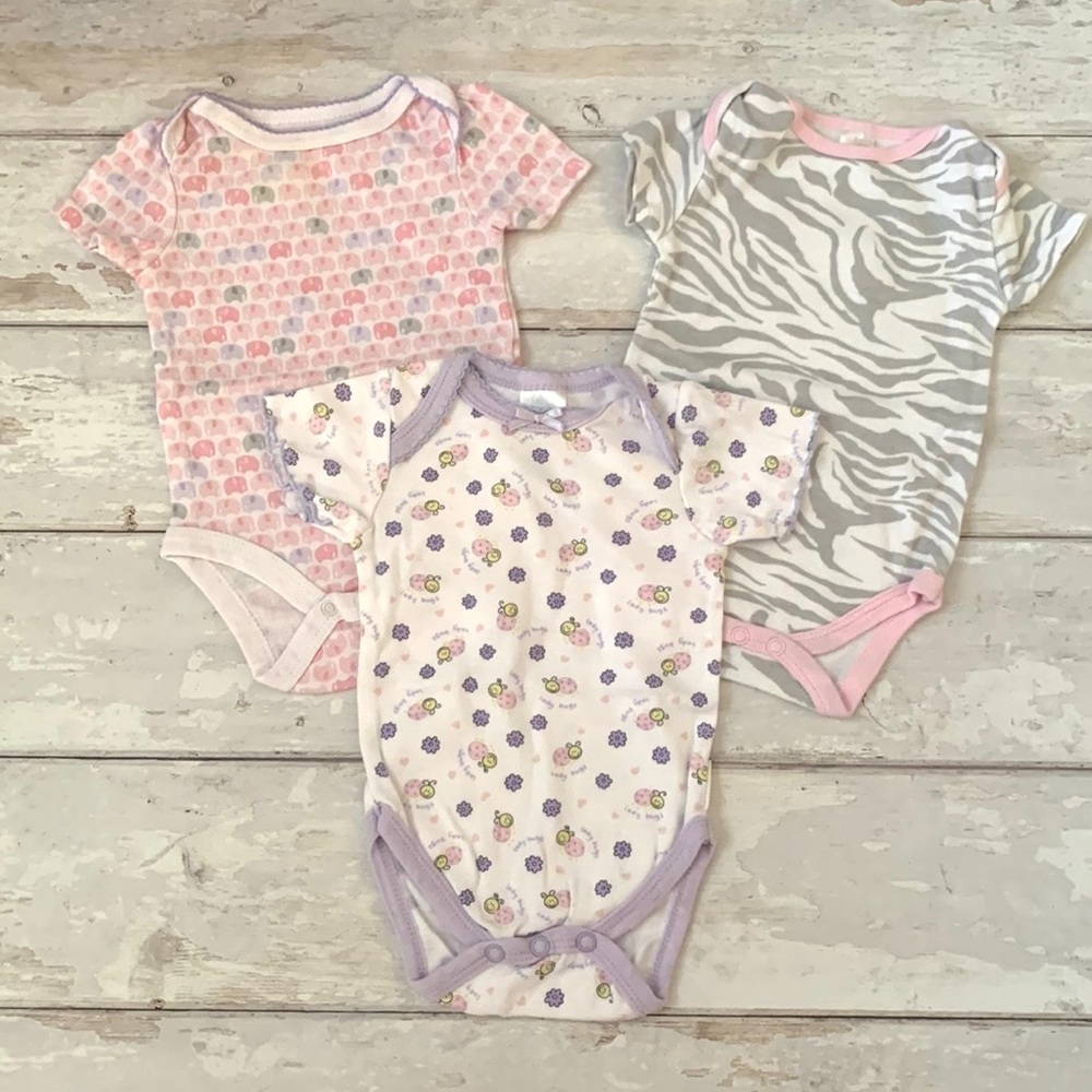 Baby Girl 3-6m Onesies Bundle Set of 3 Baby Gear Circo 100% Cotton 3m 6m